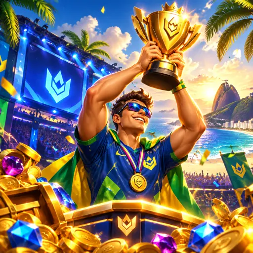 Arena de e-sports com times competindo ao vivo